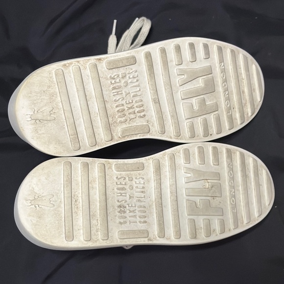 Fly London Silver Leather Platform Sneakers Shoes women’s EU 37 made in Portugal - Picture 4 of 8